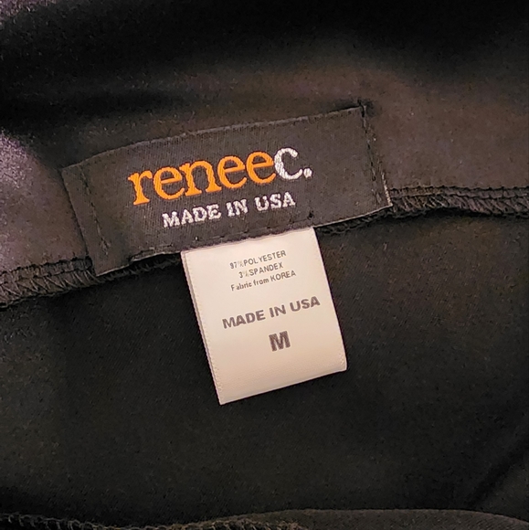 NWT Renee C Black Satin One Shoulder Dress Size Medium - Picture 4 of 7